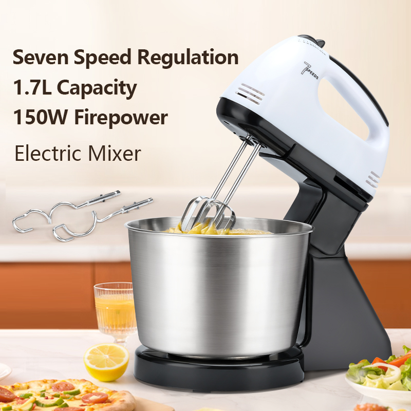 Electric table egg beater with bucket and dough mixer hand blender